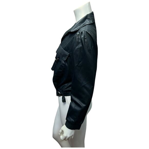 Vintage 80s Surf and Turf of California Dark Grey Cropped Utility Jacket Size L - Picture 3 of 11